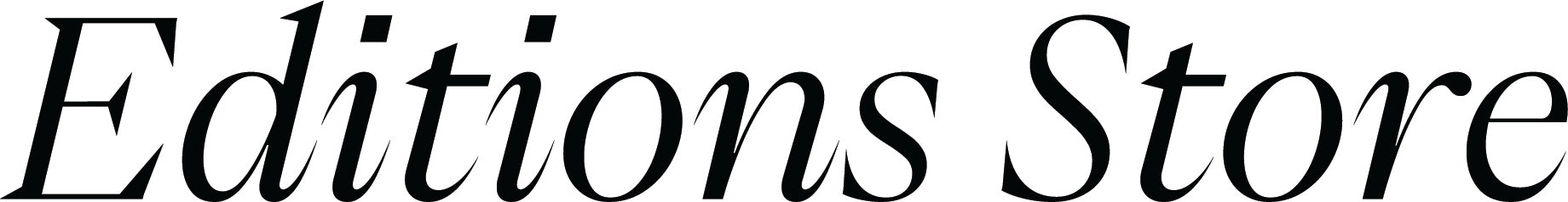 'Editions Store' text logo in a decorative font on a plain background